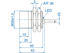 bisco industries  AIK30N15AP024-2M  接近传感器