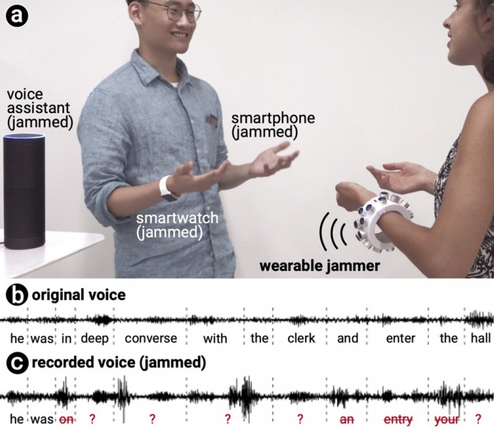 新型超声波可穿戴设备可干扰数码监听设备